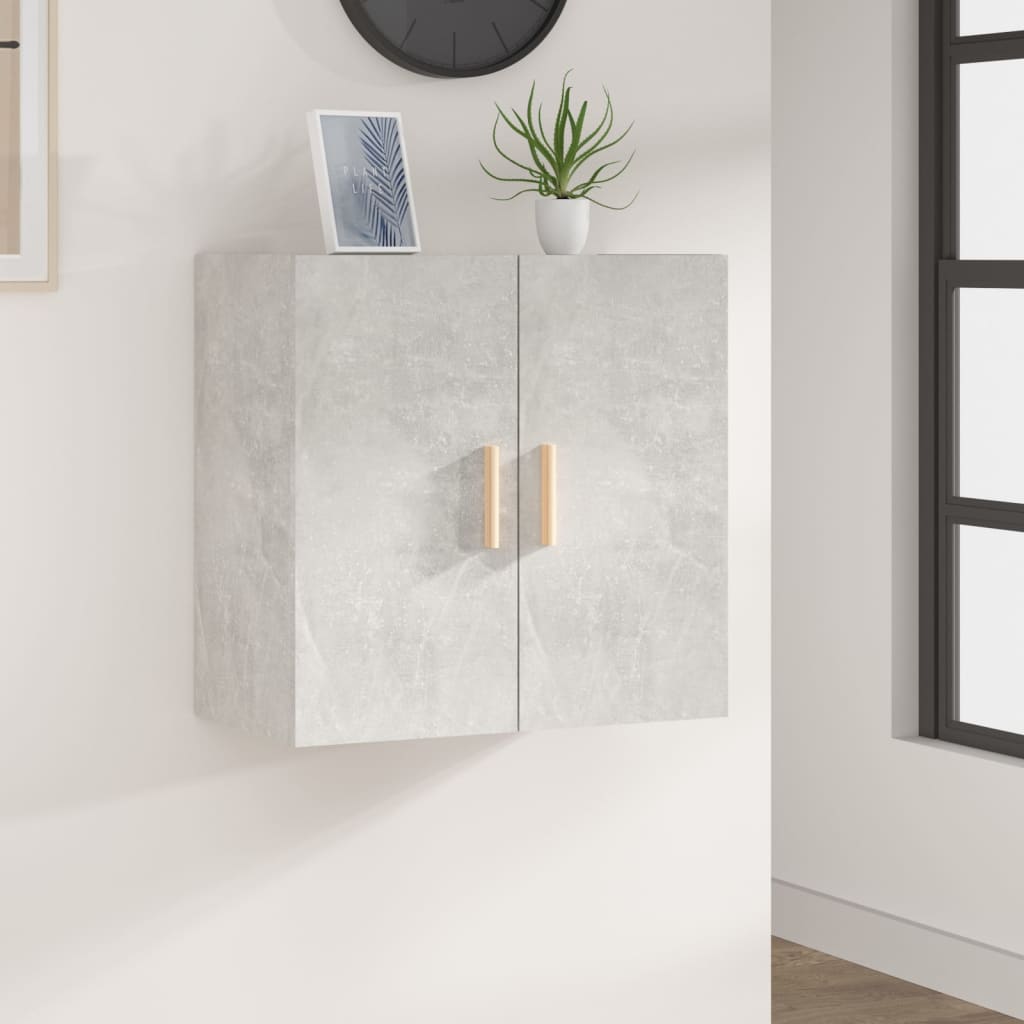 The Living Store Szafka ścienna betonowa szara 60x30x60 cm materiał drewnopochodny