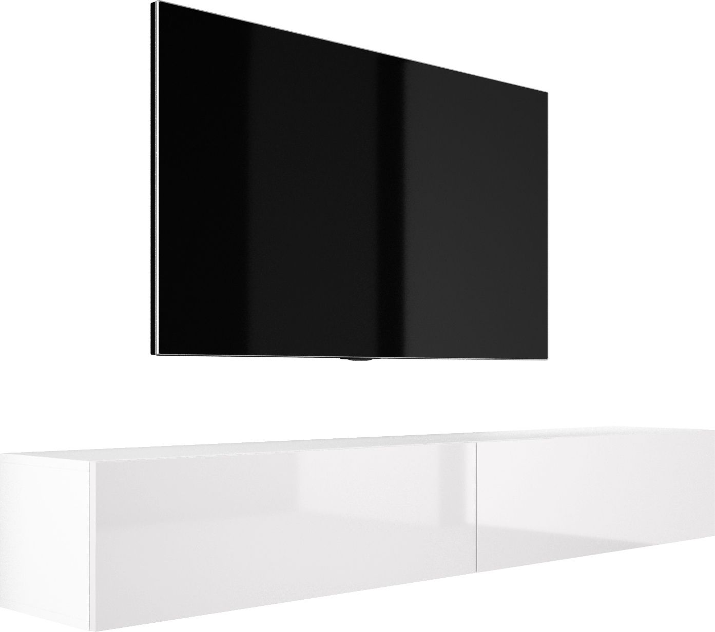 Szafka RTV DMG wisząca szer: 200 (2 x 100) cm, wys: 34 cm, gł: 32 cm. Szafka RTV niska, szafka RTV, szafka RTV wisząca, szafka RTV niska