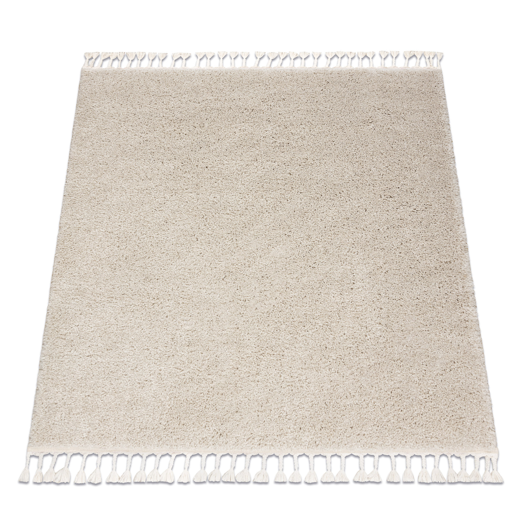 Dywan kwadratowy BERBER 9000 krem Frędzle berberyjski marokański shaggy beżowy 160x160 cm