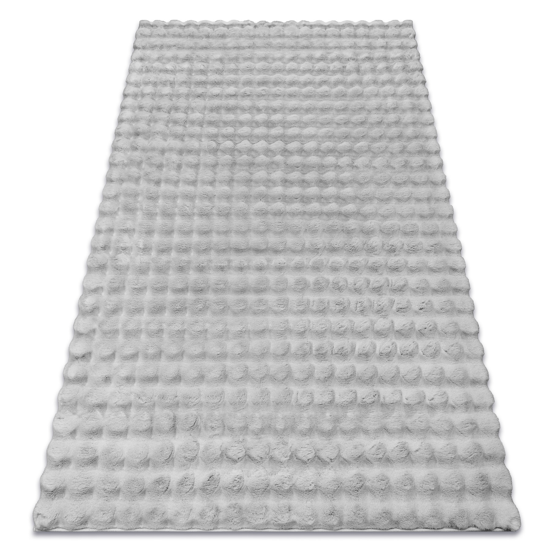 Dywan BUBBLE srebrny 21 IMITACJA FUTRA KRÓLIKA strukturalny 3D szary 60x100 cm