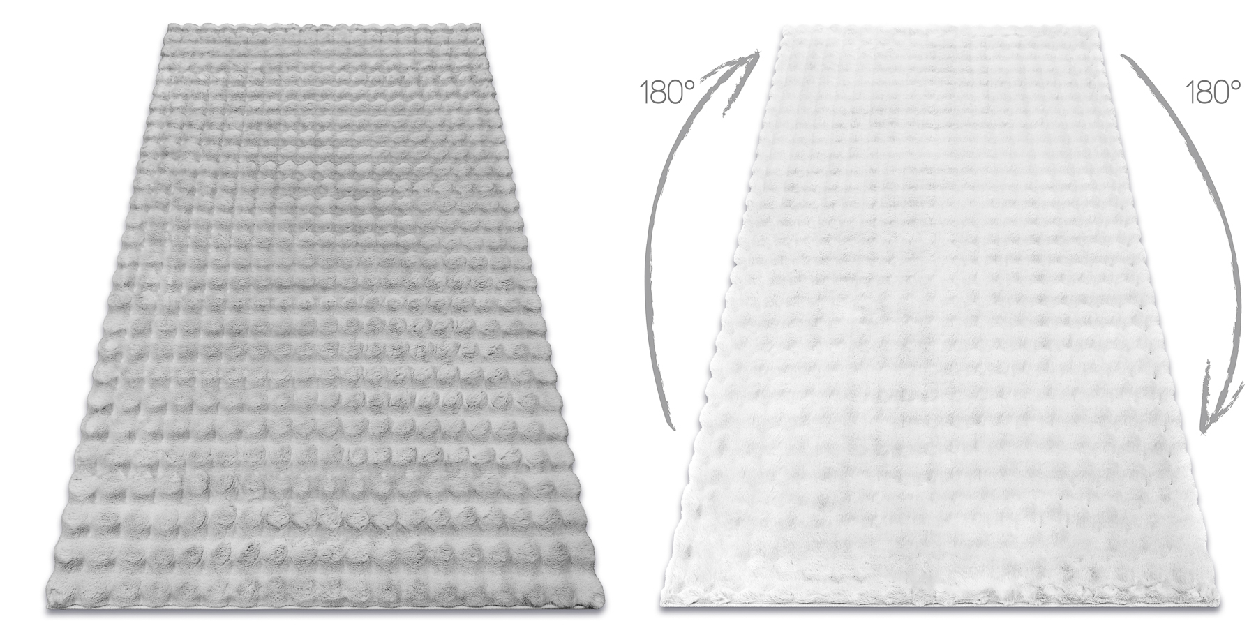 Dywan BUBBLE srebrny 21 IMITACJA FUTRA KRÓLIKA strukturalny 3D szary 200x290 cm