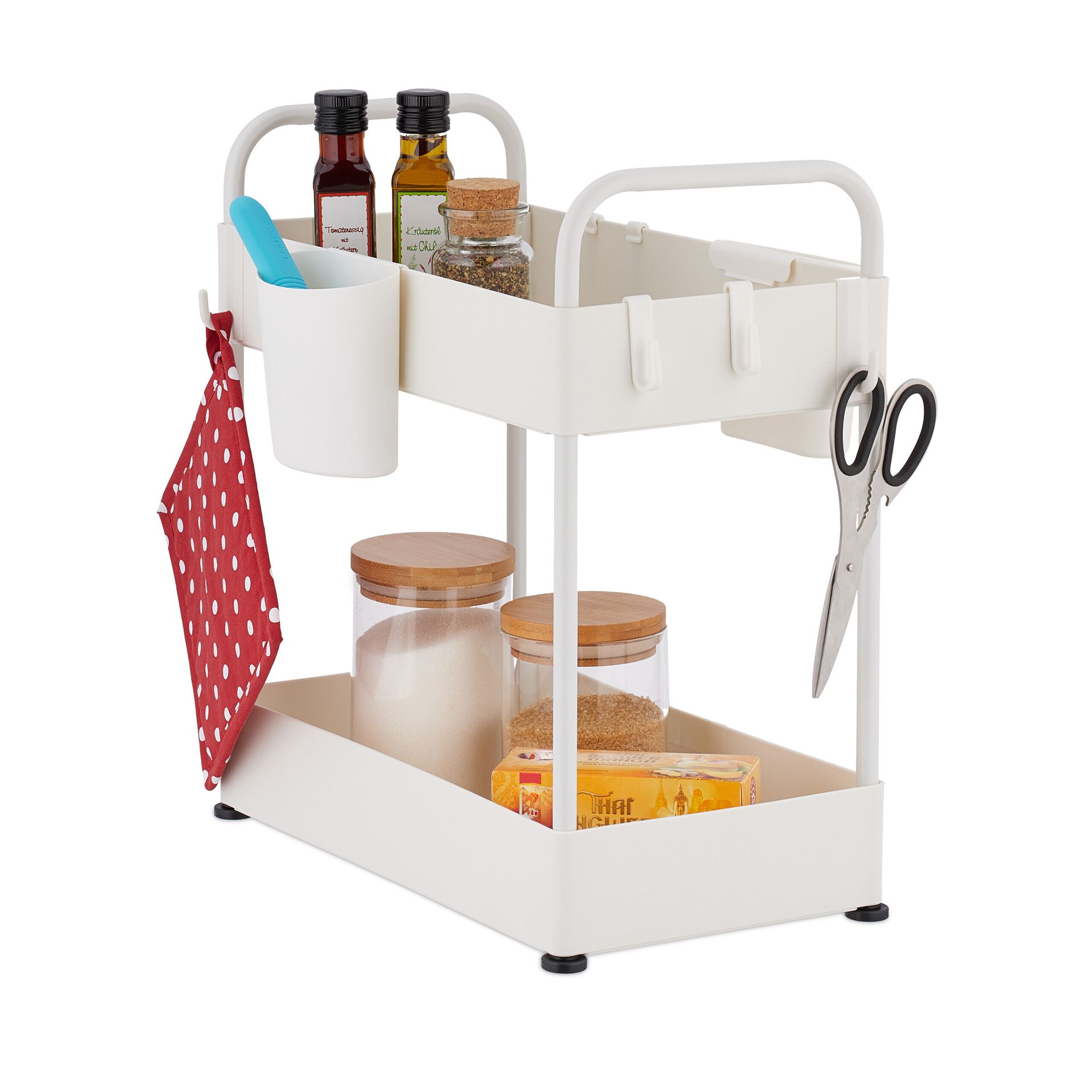 Relaxdays Półka pod zlewozmywak z 2 półkami RD47633