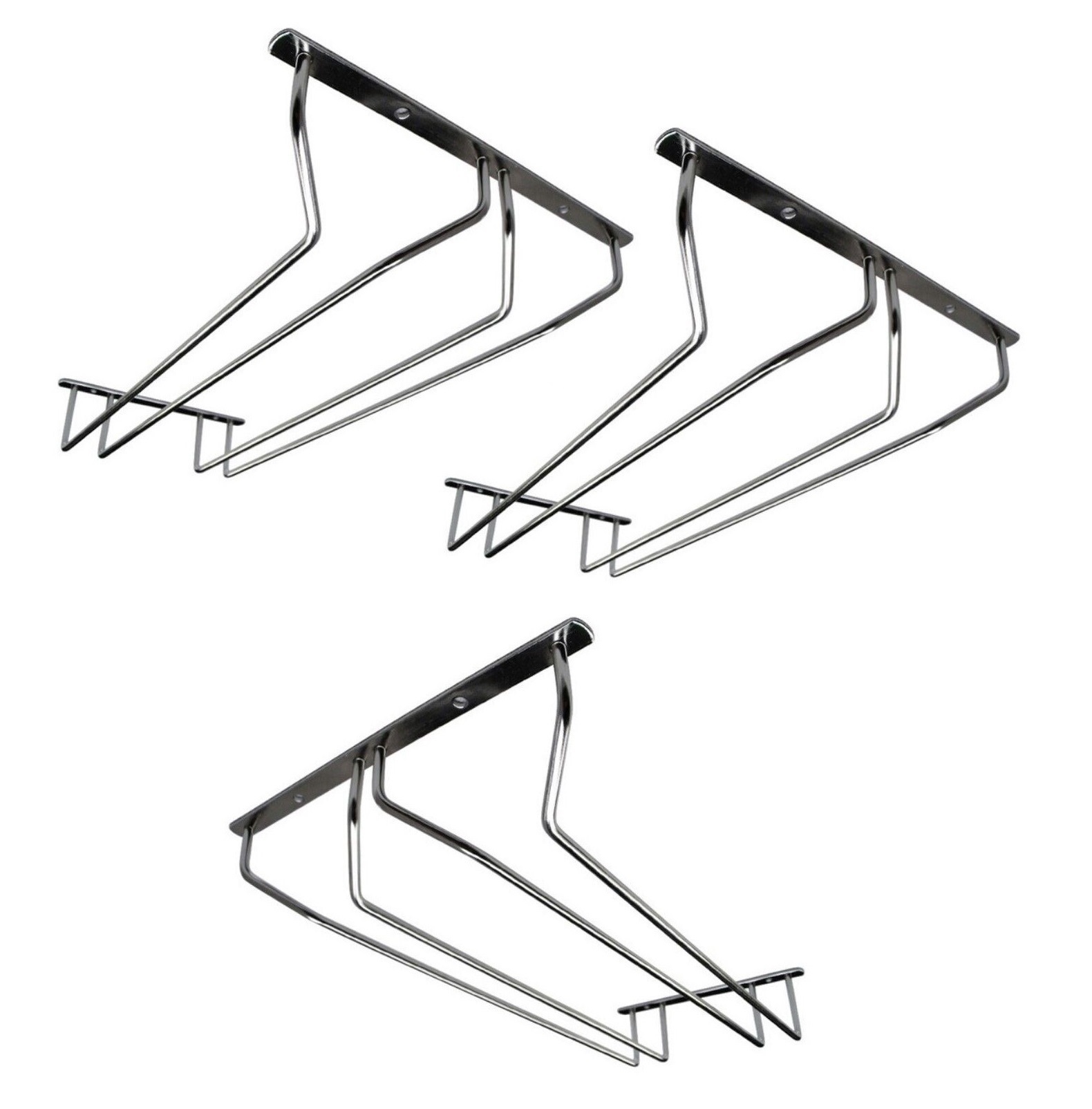 zestaw 3 szyn na kieliszki stojak na kieliszki 34,5x22,2x16,1 cm montowany do ściany 2 rzędy szyn barowych uchwyt na kieliszki do szampana uchwyt na kieliszki do wina montowany do sufitu uchwyt na kieliszki do wina uchwyt na kieliszki do domu, baru, kawiarni