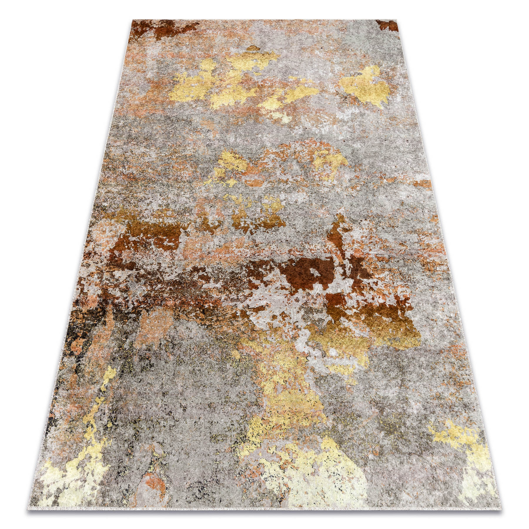 Dywan do prania MIRO 51463.802 Abstrakcja antypoślizgowy - szary / złoty wielokolorowy 200x290 cm