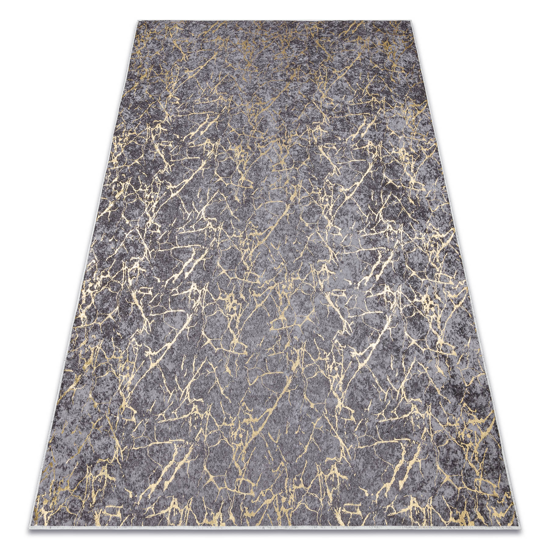 Dywan do prania MIRO 11111.2103 Marmur, glamour antypoślizgowy - ciemno / złoty szary 160x220 cm