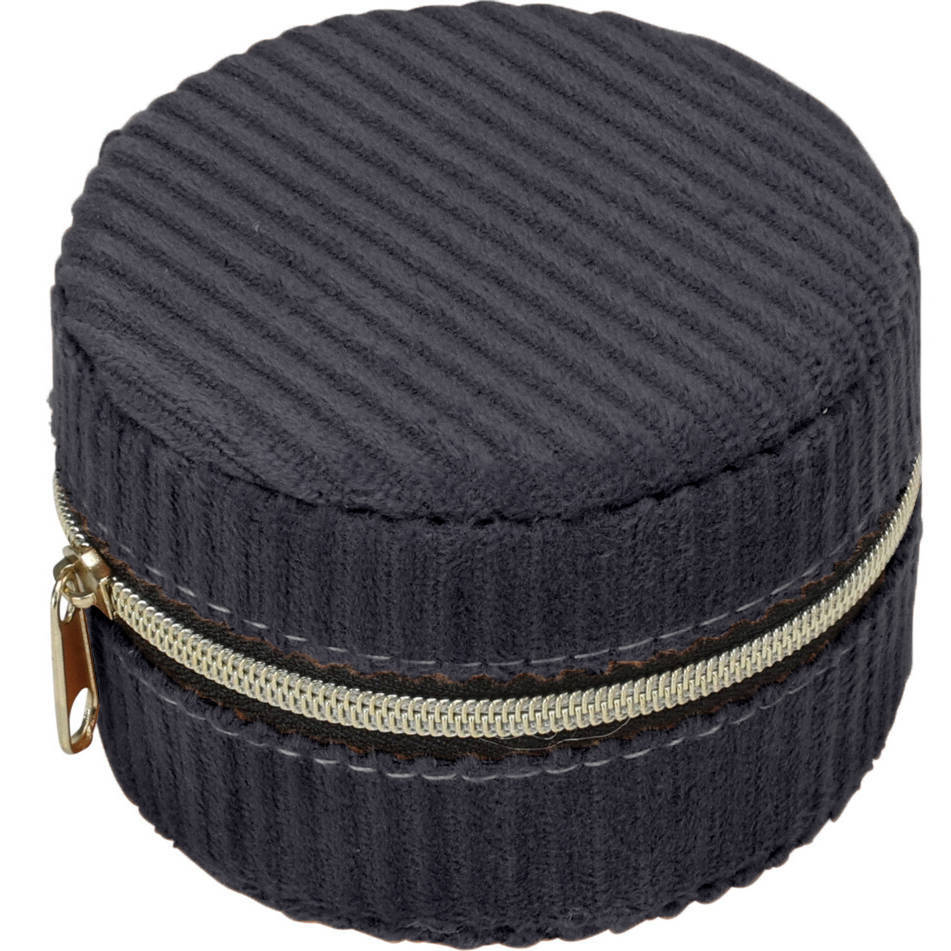 Mała szkatułka na biżuterię, sztruks, Ø 8 cm