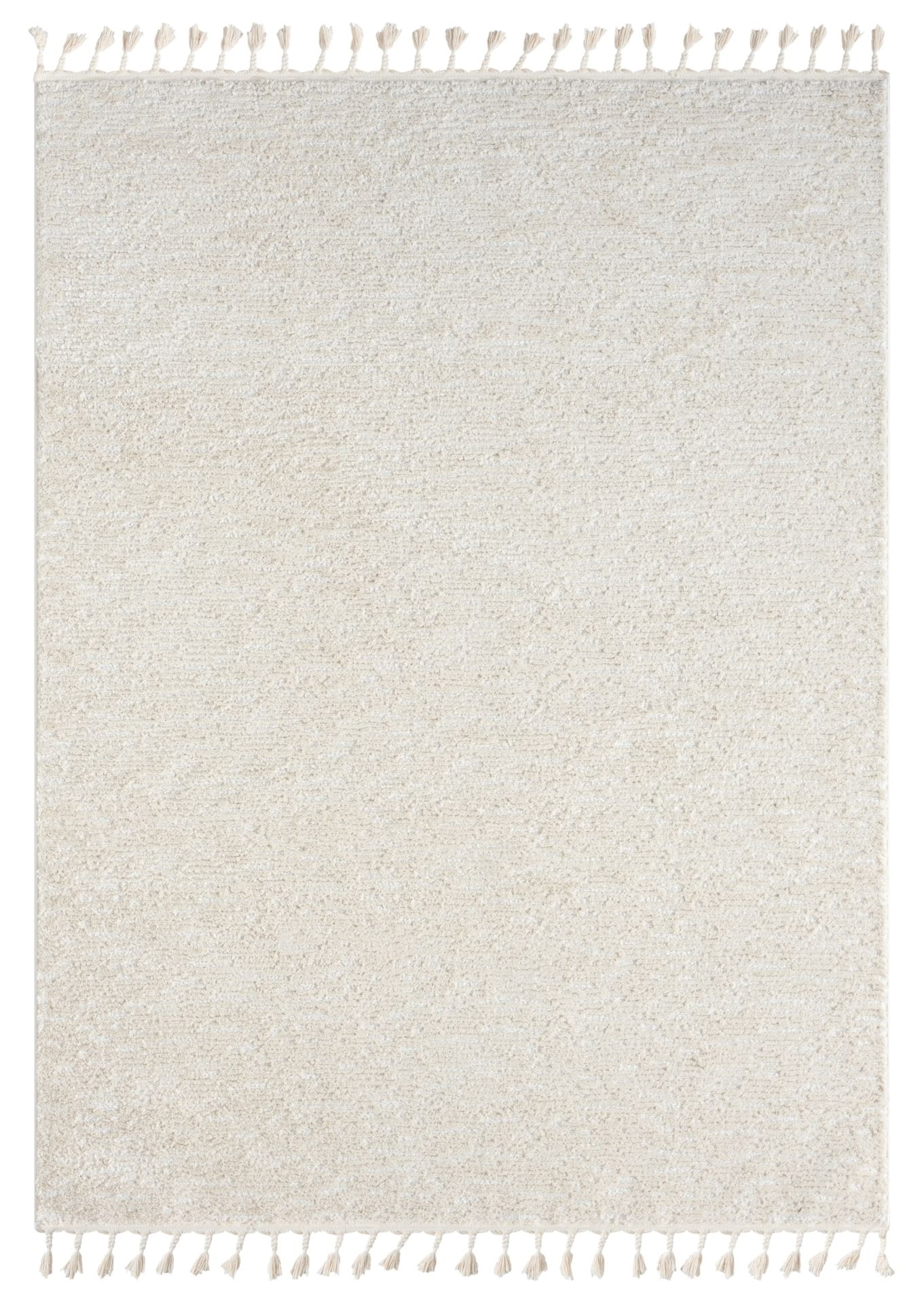 Dywan MY-RUG, Liv, 240x190, biały, dywan z wysokim włosiem, wzór 3D, styl boho, nowoczesny dywan z frędzlami, prostokątny