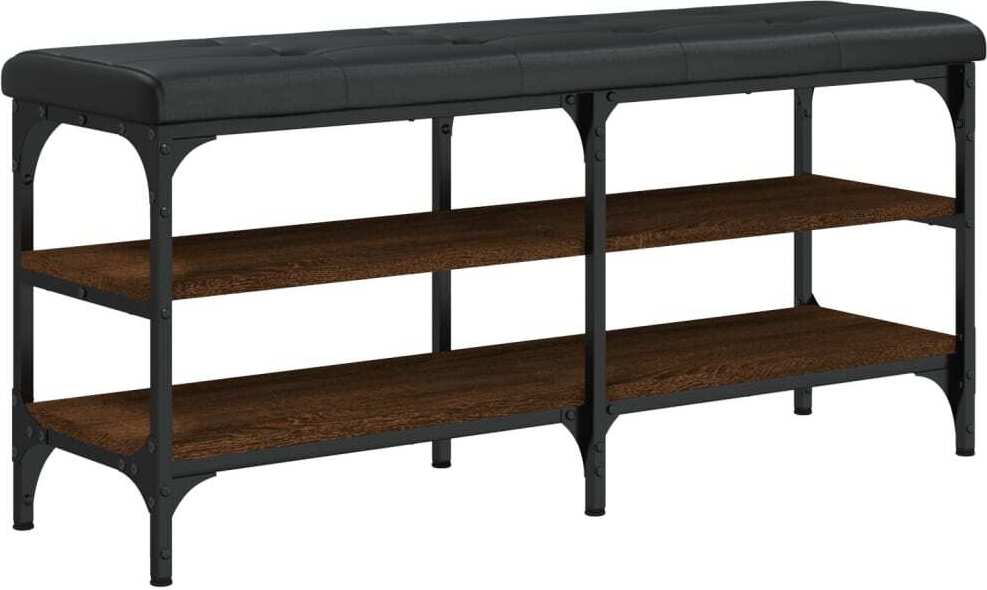 vidaXL Ławka na buty w kolorze brązowego dębu 102x32x47 cm Materiał drewnopochodny
