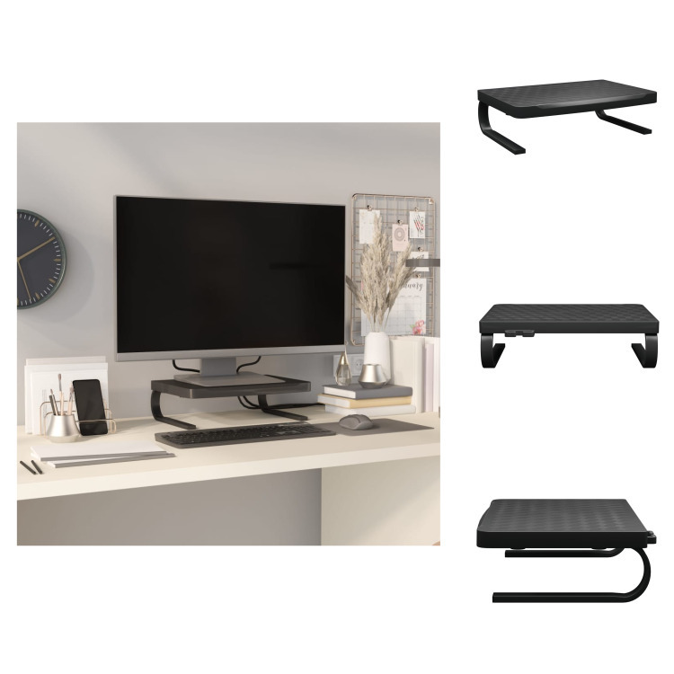 vidaXL Podstawa pod monitor czarna 37x28x11,5 cm - Meble TV