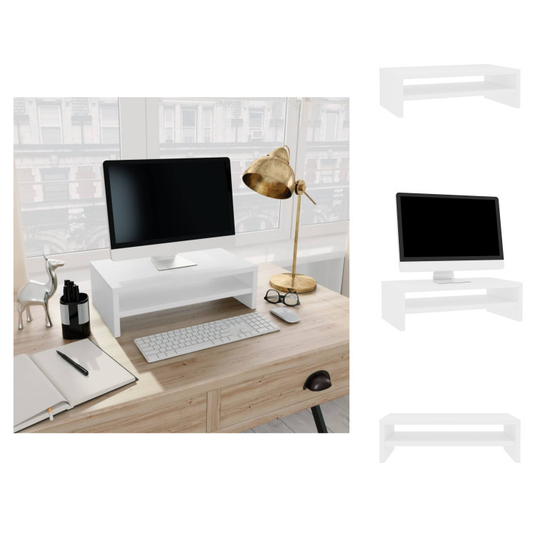 vidaXL Podstawa pod monitor biała 42x24x13 cm materiał drewnopochodny - meble TV