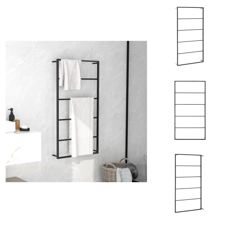vidaXL Stojak na ręczniki czarny 60x10x116 cm stalowy - Stojak na ręczniki