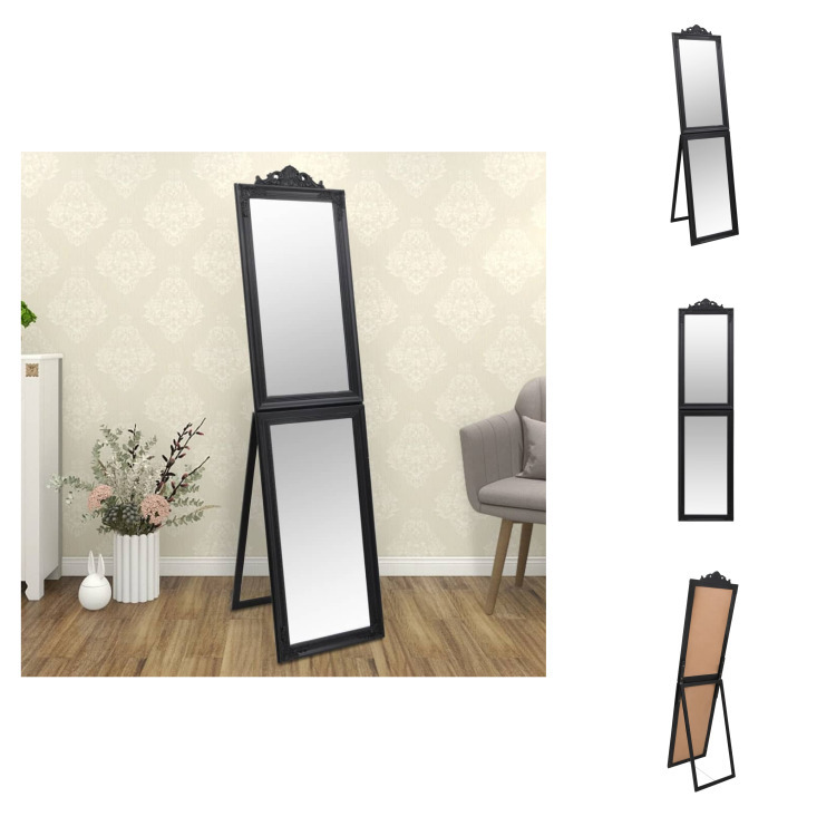 vidaXL Lustro stojące czarne 50x200 cm - Lustro