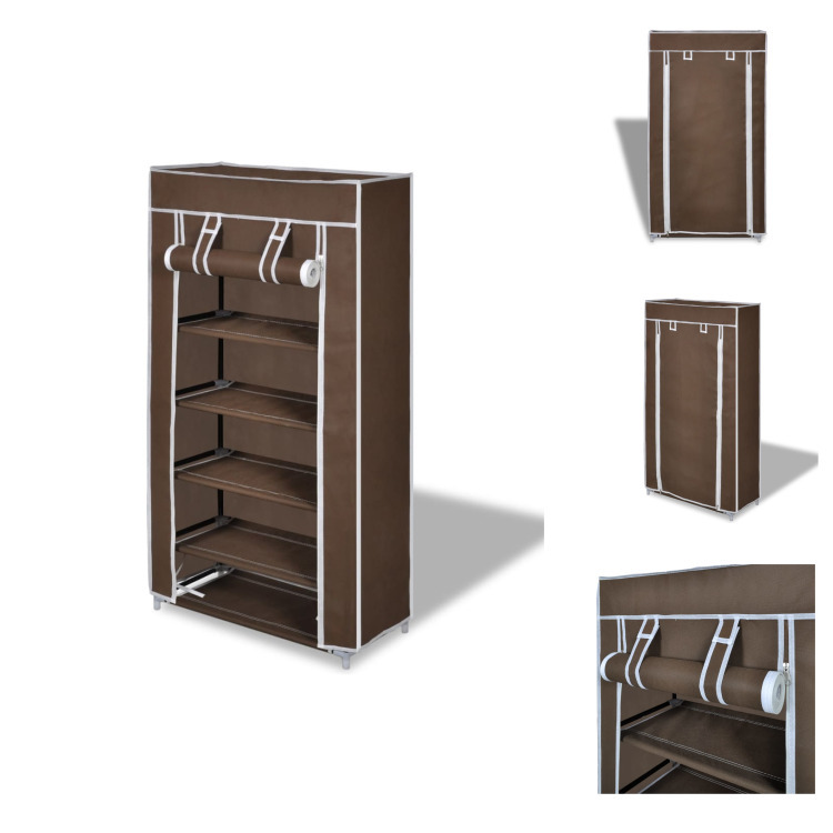 Szafka na buty Półka na buty 5 warstw 58 x 28 x 106 cm Brązowy - Stojaki i szafki na buty