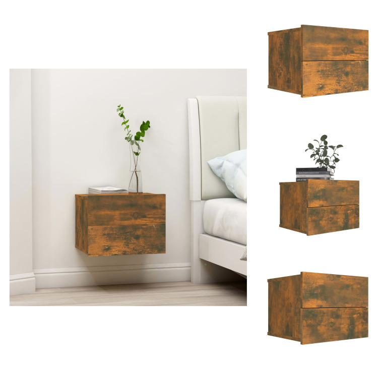 vidaXL Szafka nocna dąb wędzony 40x30x30 cm materiał drewnopochodny - Szafki nocne