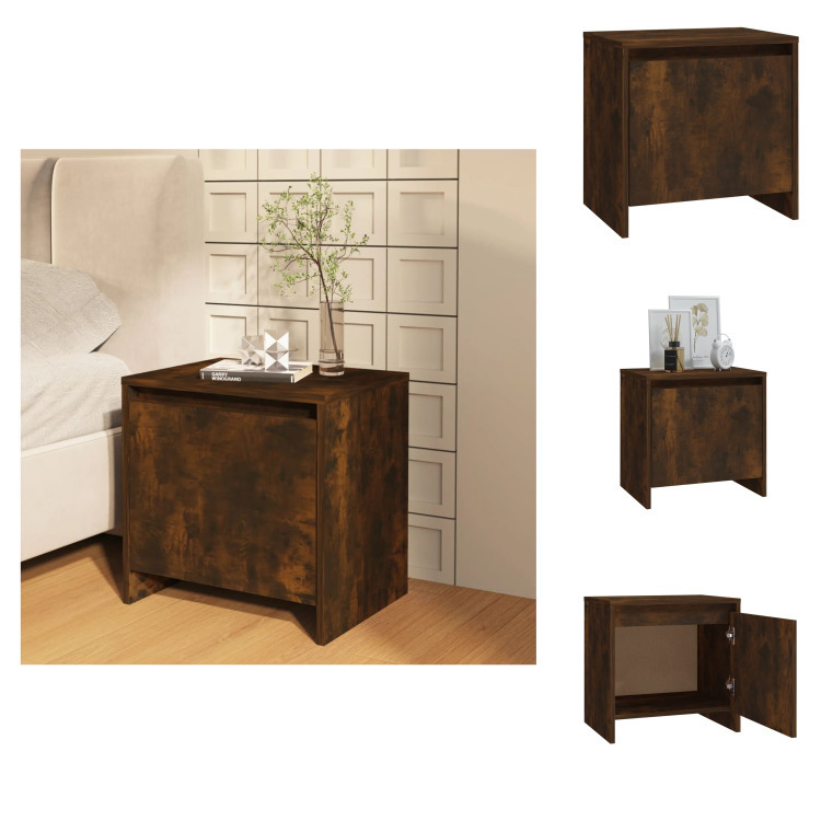 vidaXL Szafka nocna dąb wędzony 45x34x44,5 cm materiał drewnopochodny - Szafki nocne