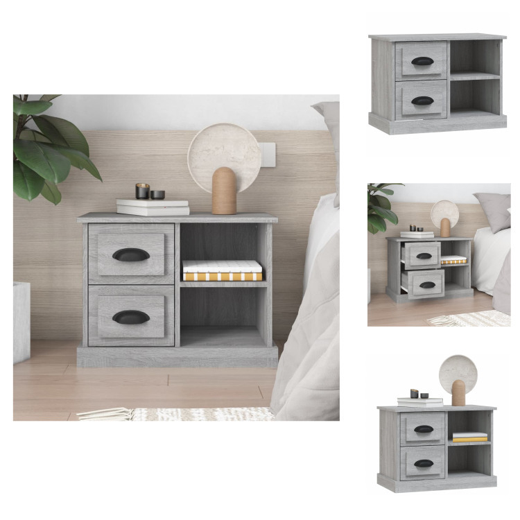 vidaXL Szafka nocna szara Sonoma 60x35,5x45 cm - Szafki nocne