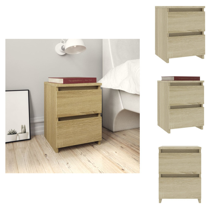 vidaXL Szafka nocna dąb sonoma 30x30x40 cm materiał drewnopochodny - Szafki nocne