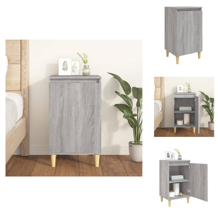 vidaXL Szafka nocna Szara Sonoma 40x35x70 cm Materiał drewnopochodny - Szafki nocne