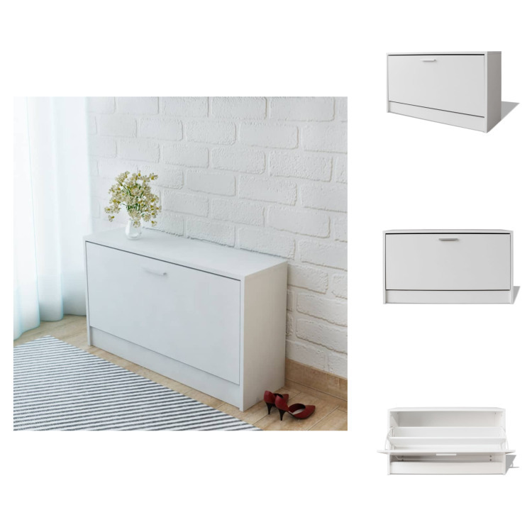 vidaXL Ławka na buty biała 80x24x45 cm - Stojaki i szafki na buty