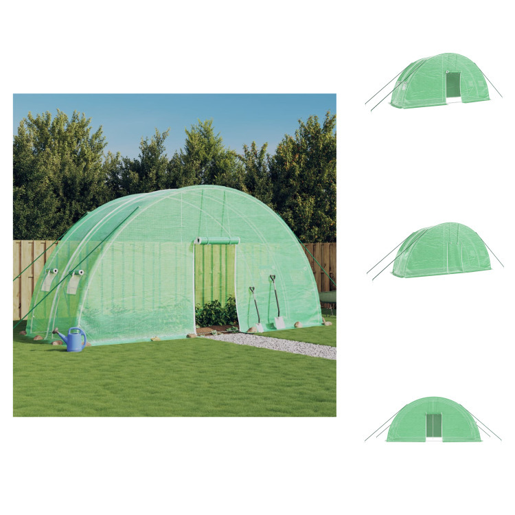 vidaXL Szklarnia z ramą stalową zielona 12 m² 6x2x2,85 m - Szklarnie