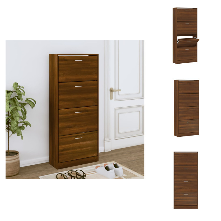 vidaXL Szafka na buty dąb brązowy 63x24x147 cm materiał drewnopochodny - Stojaki i szafki na buty