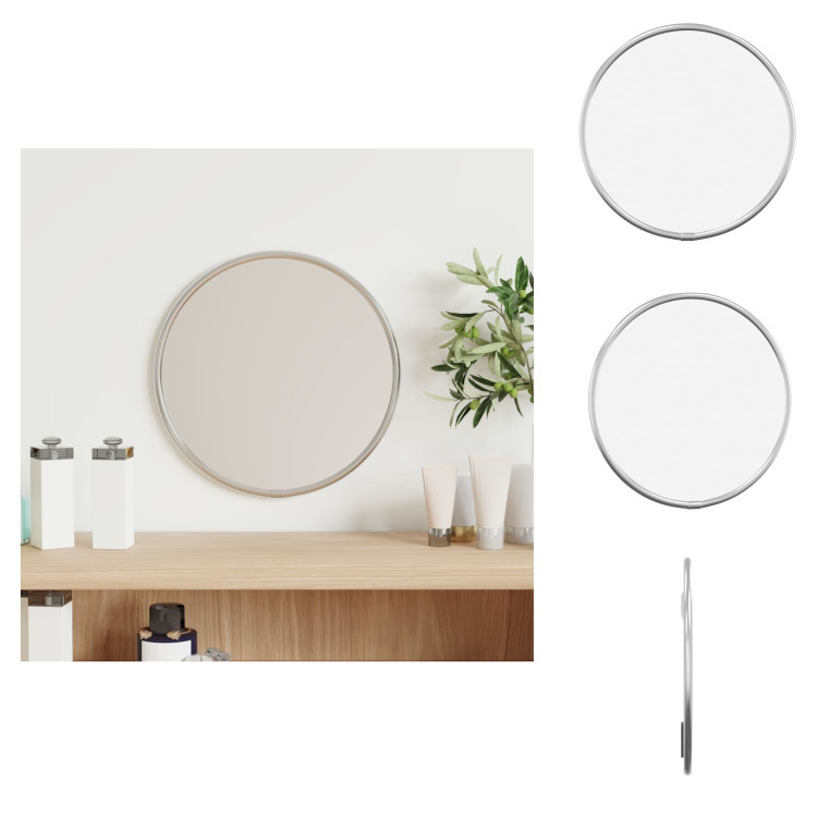 vidaXL Lustro ścienne srebrne okrągłe Ø 20 cm - Lustro