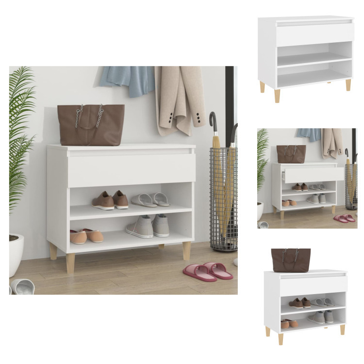 vidaXL Stojak na buty biały 70x36x60 cm materiał drewnopochodny - Stojaki i szafki na buty