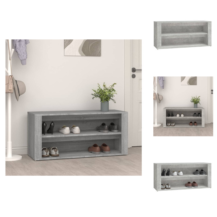 vidaXL Stojak na buty betonowy szary 100x35x45 cm materiał drewnopochodny - Stojaki i szafki na buty