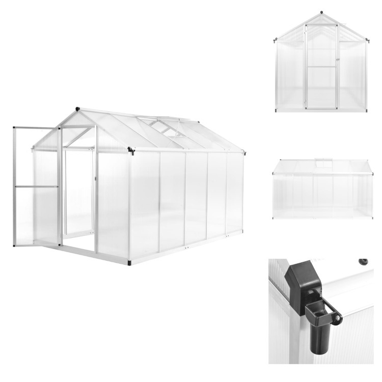 vidaXL Szklarnia aluminiowa 302x190x195 cm 11,19 m³ - Szklarnie