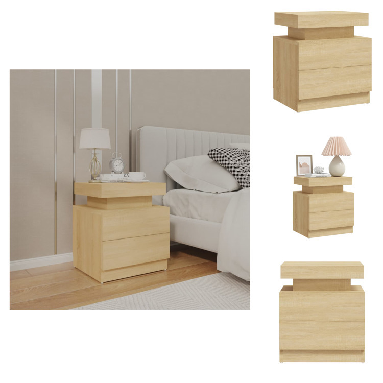 vidaXL Szafka nocna dąb sonoma 45x35x52 cm materiał drewnopochodny - Szafki nocne