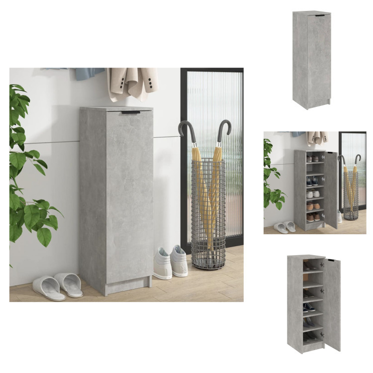 vidaXL Szafka na buty betonowa szara 30x35x100 cm materiał drewnopochodny - Stojaki i szafki na buty