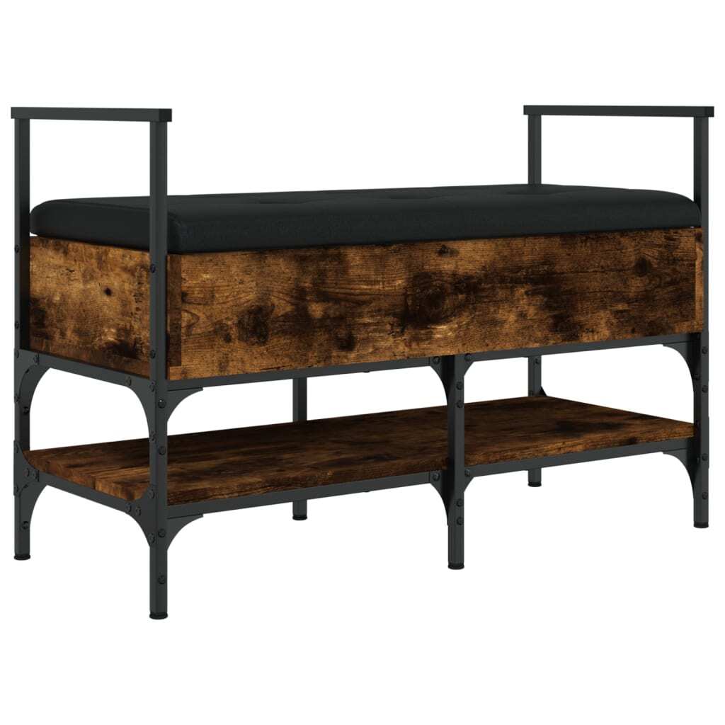 vidaXL Ławka na buty dąb wędzony 85,5x42x57,5 cm materiał drewnopochodny