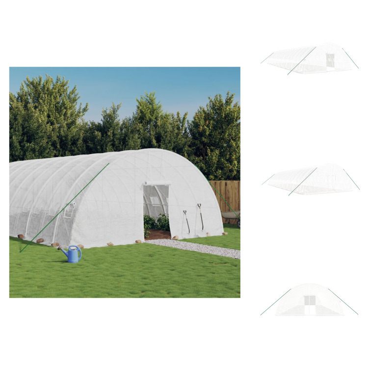 vidaXL Szklarnia z ramą stalową biała 108 m² 18x6x2,85 m - Szklarnie