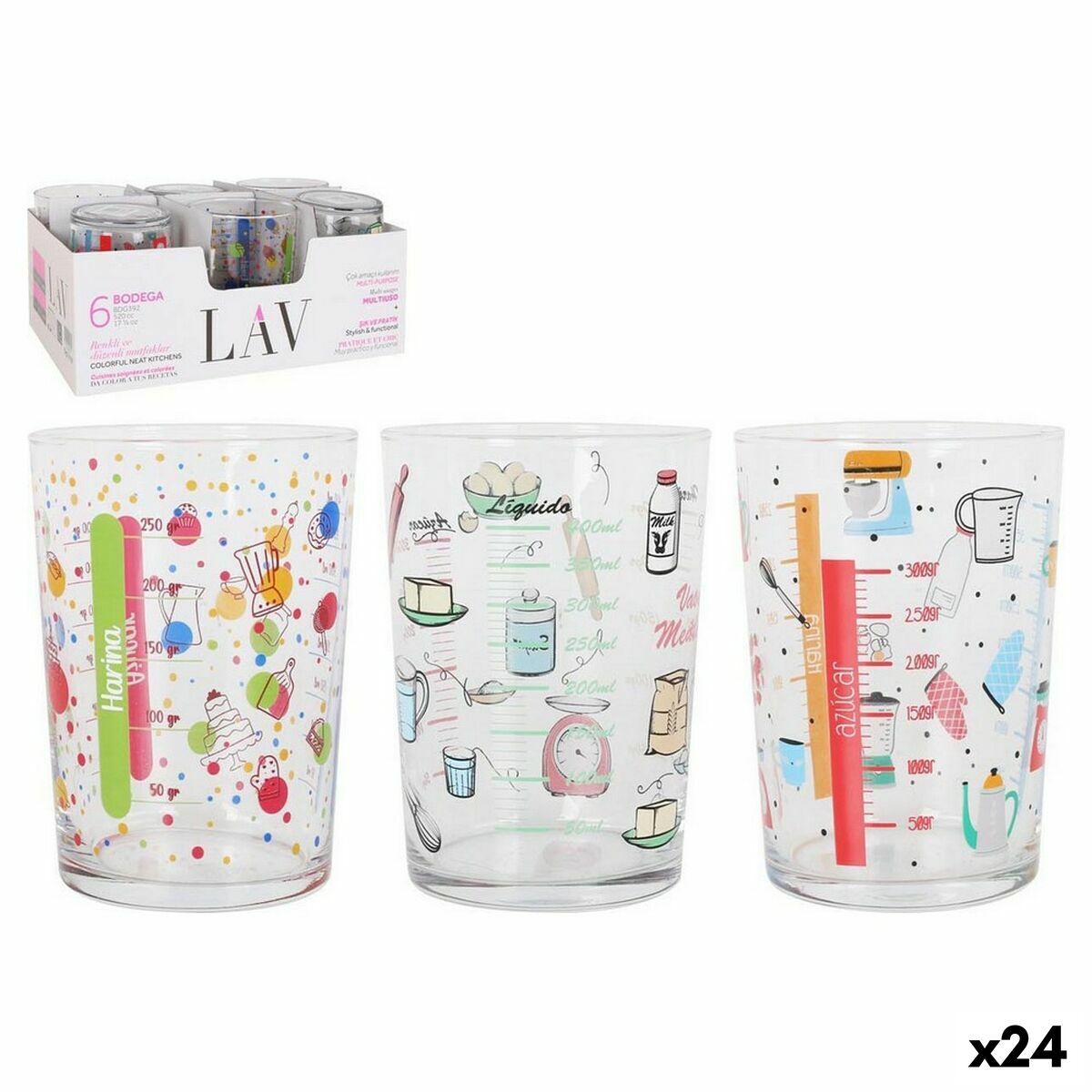 Dzbanek z miarką LAV crystal 515 ml (24 sztuki)