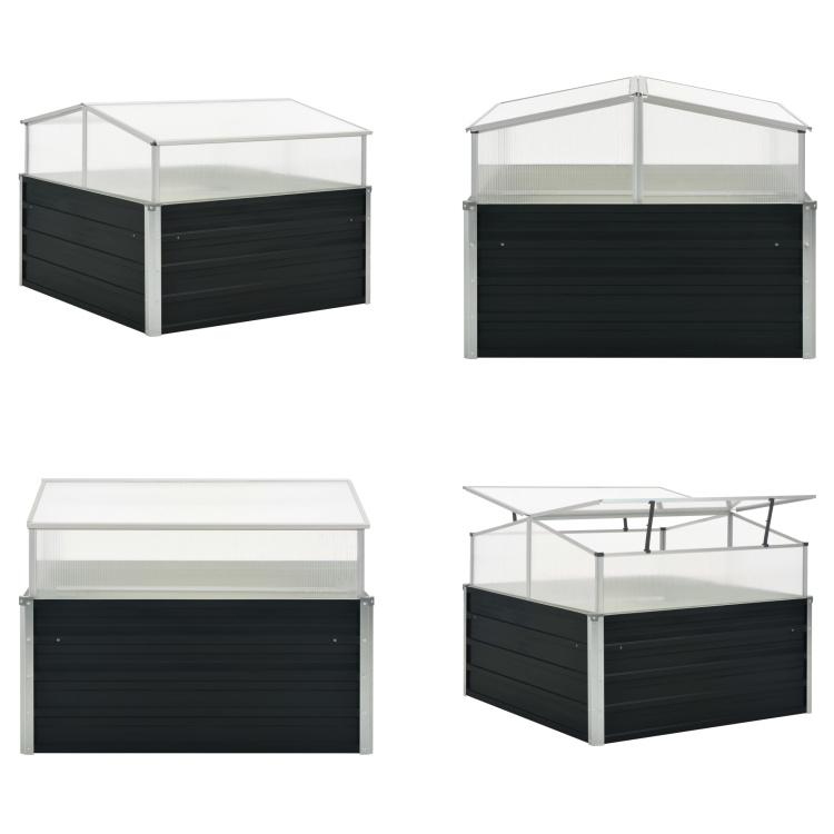 vidaXL Szklarnia Antracyt 100x100x77 cm Stal ocynkowana - Szklarnia - Szklarnie - Szklarnie - Szklarnie