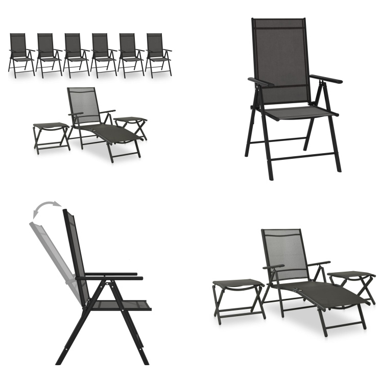 vidaXL 9-częściowy zestaw wypoczynkowy do ogrodu czarny i antracytowy - Zestaw wypoczynkowy do ogrodu - Zestawy wypoczynkowe do ogrodu - Zestawy mebli ogrodowych - Zestawy mebli ogrodowych