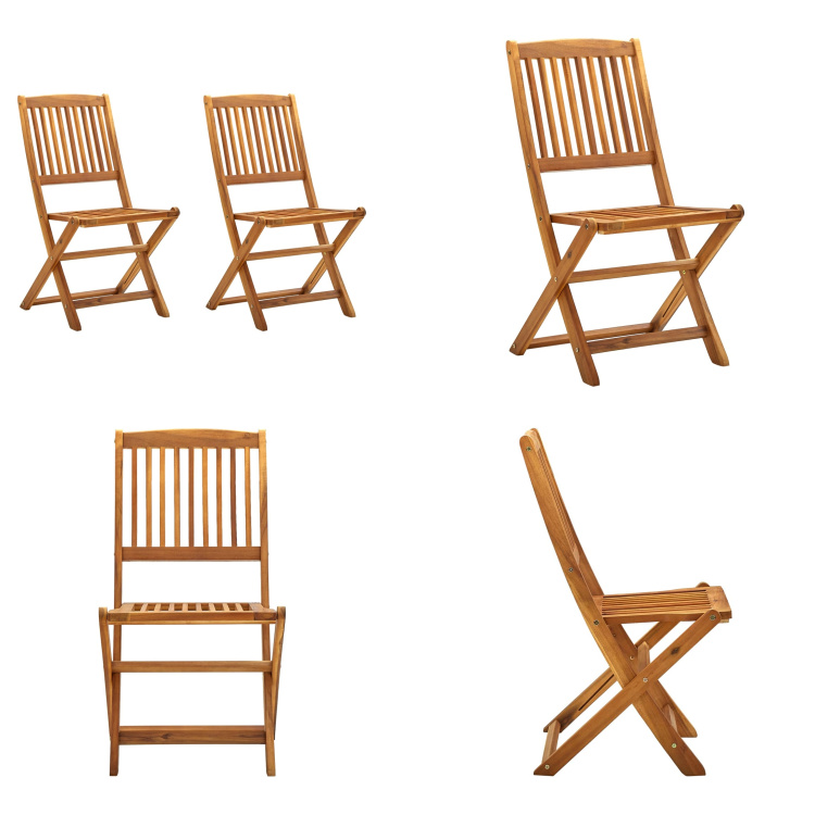 vidaXL Składane krzesła ogrodowe 2 szt. Lite drewno akacjowe - Krzesło ogrodowe - Krzesła ogrodowe - Krzesło składane - Krzesła składane