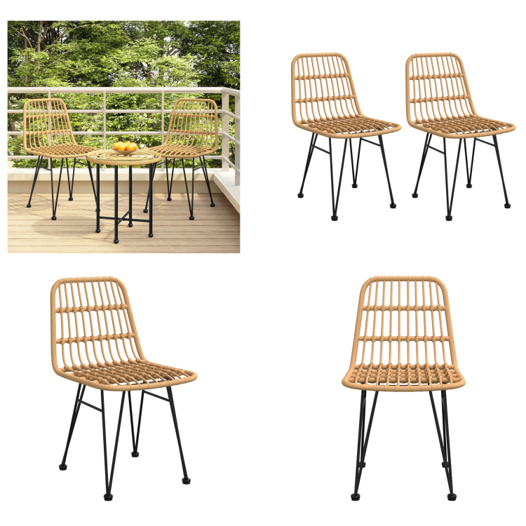vidaXL Krzesła ogrodowe 2 szt. 48x62x84 cm PE rattan - krzesło ogrodowe - krzesła ogrodowe - krzesło zewnętrzne - krzesło tarasowe