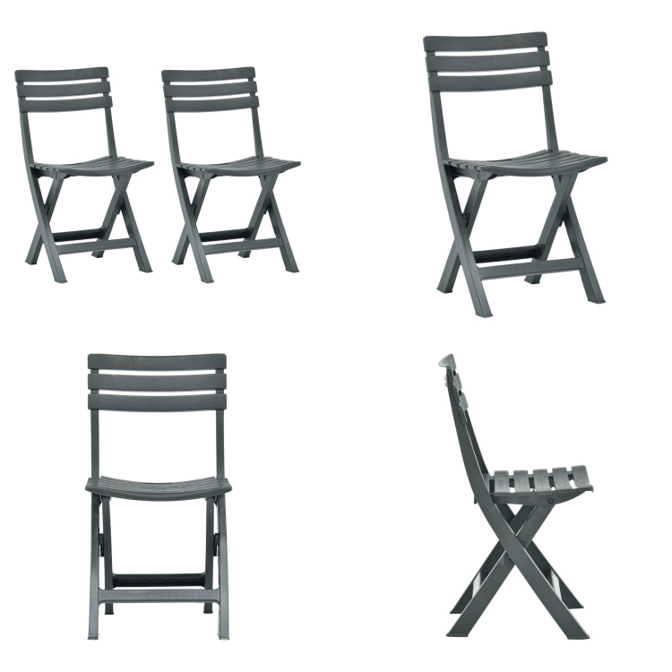 vidaXL Składane krzesło ogrodowe 2 szt. Plastikowe zielone - Krzesło ogrodowe - Krzesła ogrodowe - Krzesło składane - Krzesła składane