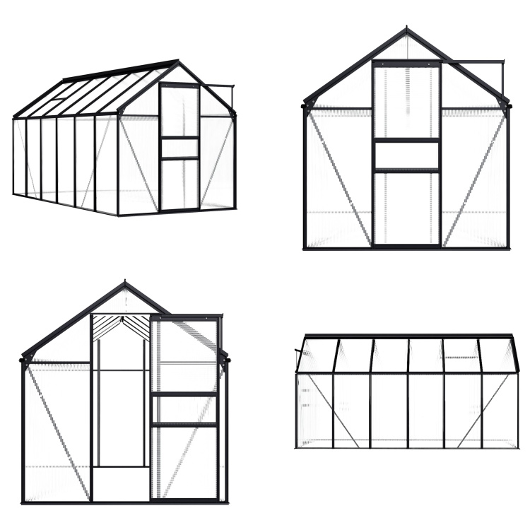 vidaXL Szklarnia aluminiowa antracyt 7,03 m² - Szklarnia - Szklarnie - Szklarnie - Szklarnie