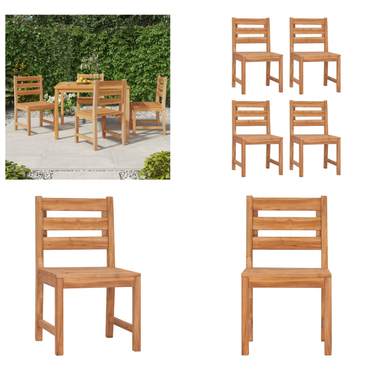 vidaXL Krzesła ogrodowe 4 szt. Lite drewno tekowe - Krzesło ogrodowe - Krzesła ogrodowe - Krzesło - Krzesło zewnętrzne