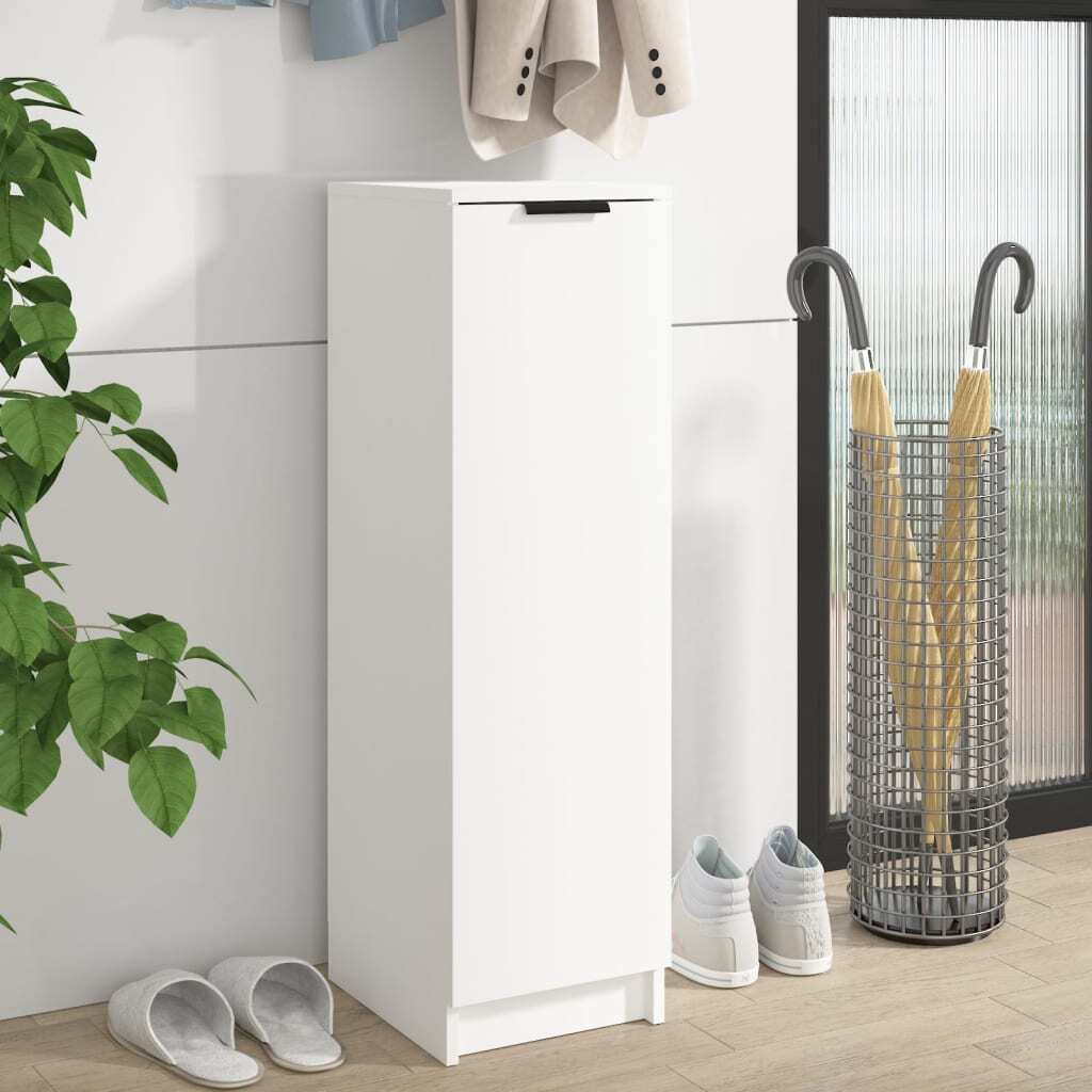 vidaXL Szafka na buty biała 30x35x100 cm Materiał drewnopochodny - Szafka na buty - Szafki na buty - Przechowywanie butów - Organizer na buty
