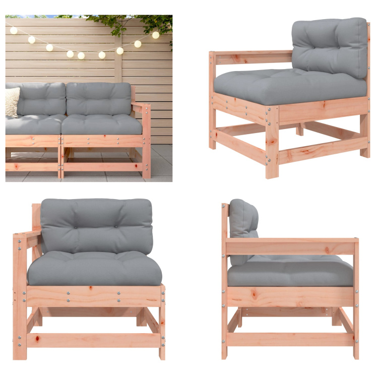 vidaXL Krzesło ogrodowe z poduszką z litego drewna daglezji zielonej - Krzesło ogrodowe - Krzesła ogrodowe - Krzesło ogrodowe - Krzesło na zewnątrz - Krzesło na patio