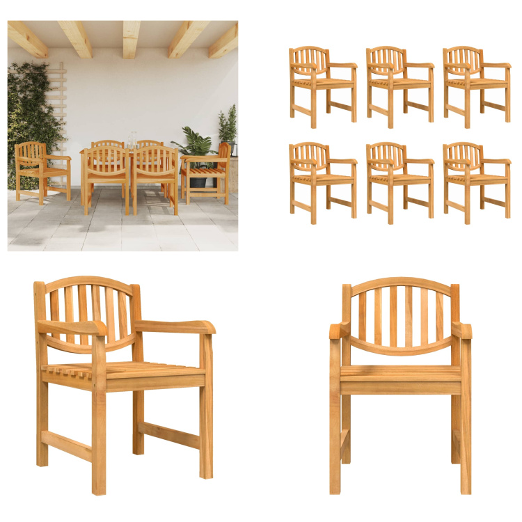 vidaXL Krzesła ogrodowe 6 szt. 58x59x88 cm lite drewno tekowe - krzesło ogrodowe - krzesła ogrodowe - krzesło zewnętrzne - krzesło tarasowe