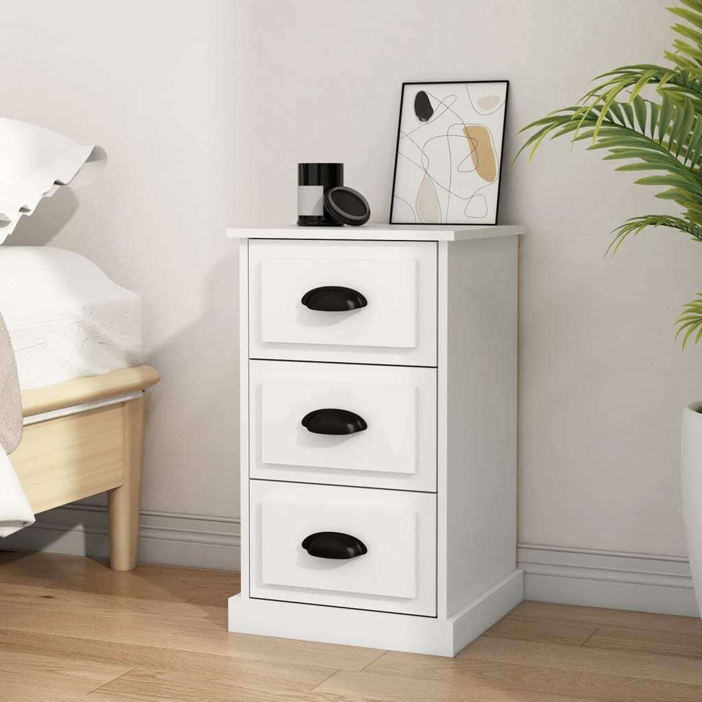 vidaXL Stolik nocny biały 39x39x67 cm Materiał drewnopochodny - Stolik nocny - Szafki nocne - Szafa - Szafka nocna