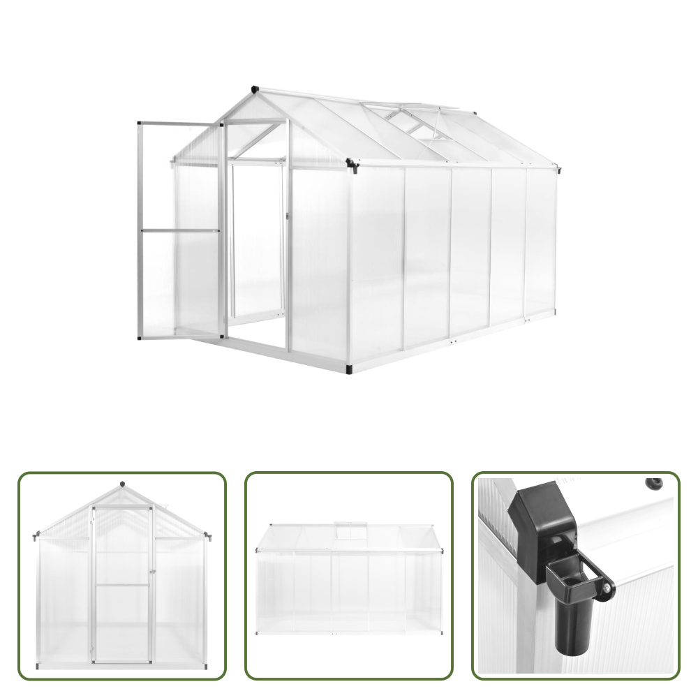 The Living Store Szklarnia aluminiowa 302x190x195 cm 11,19 m³