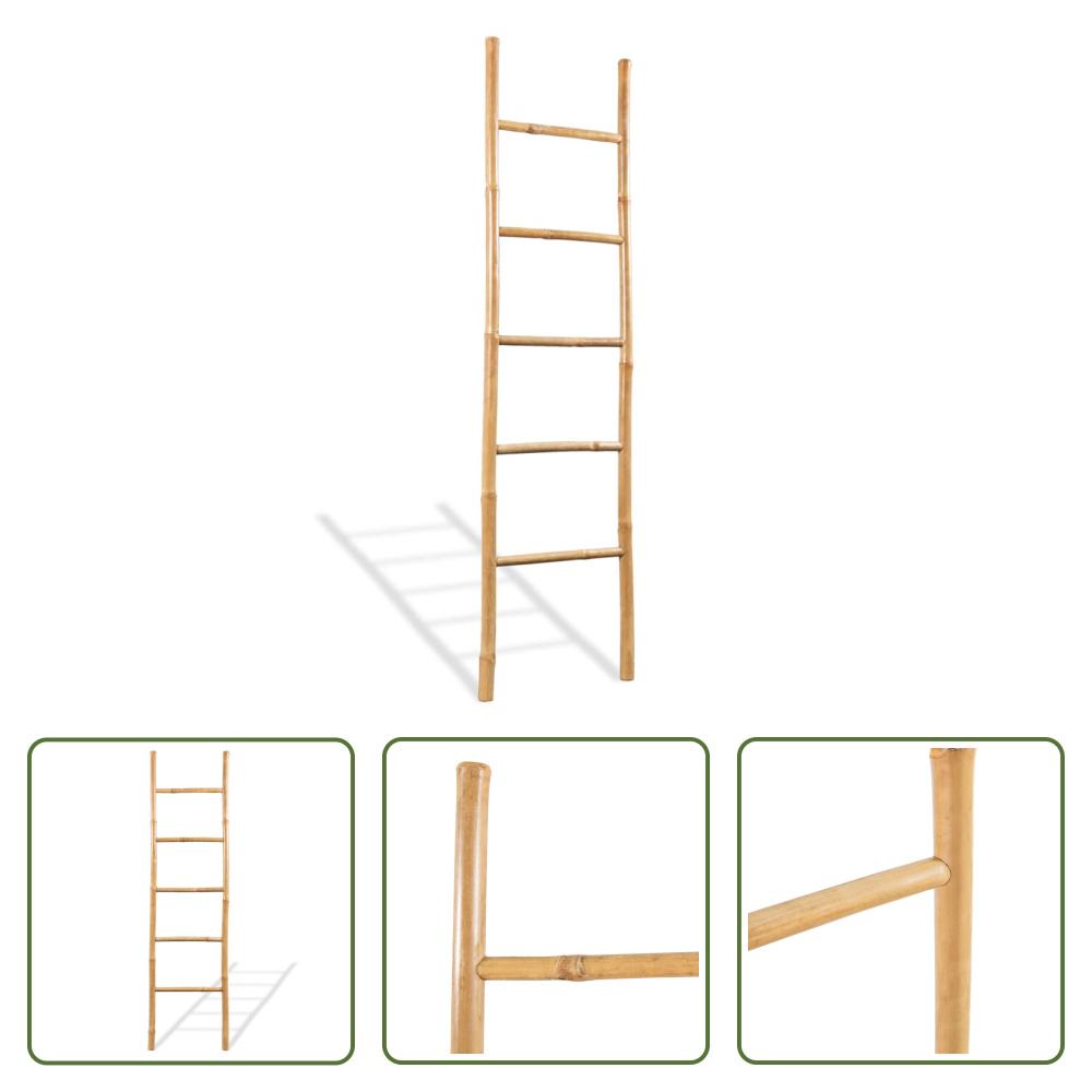 Drabina na ręczniki Living Store z 5 bambusowymi szczeblami 150 cm