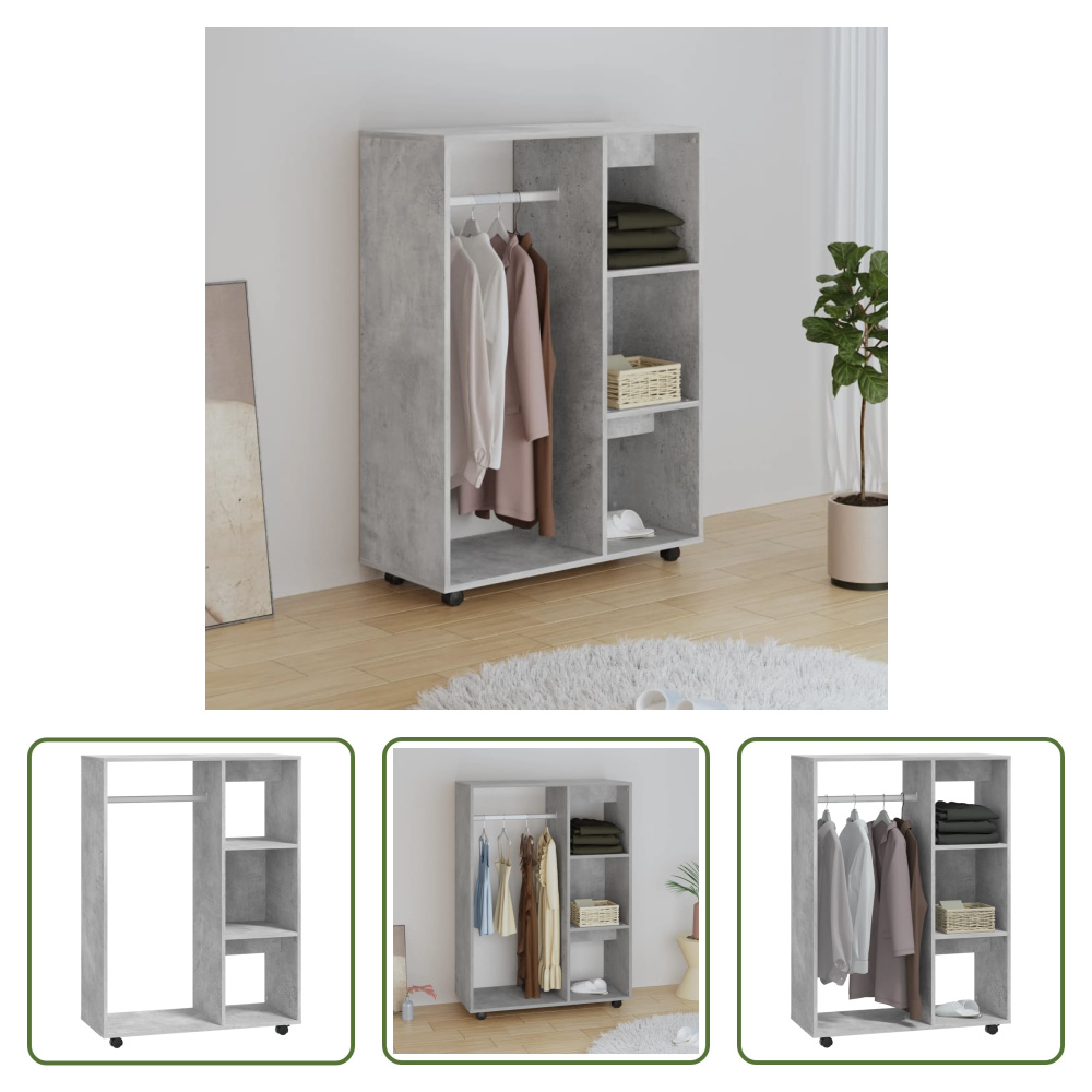 The Living Store Szafa betonowa szara 80x40x110 cm materiał drewnopochodny