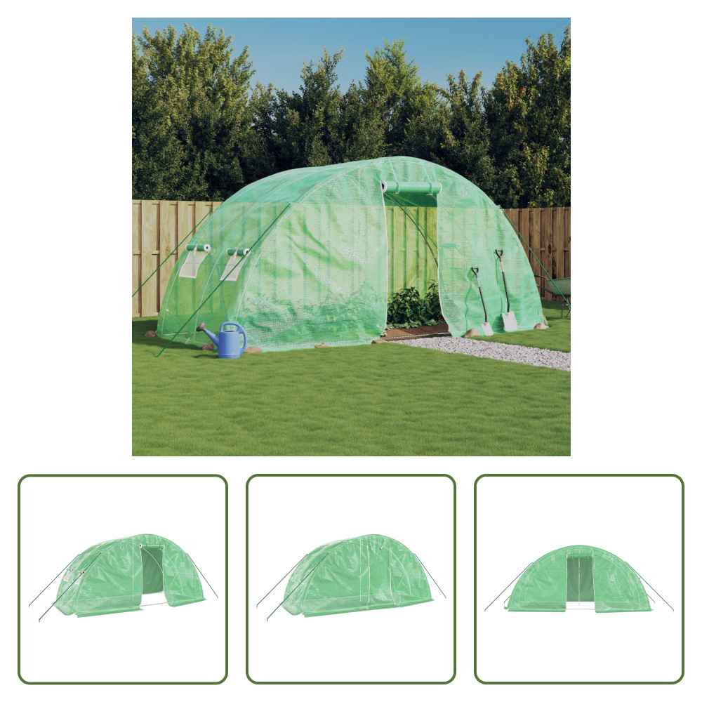 Szklarnia Living Store z ramą stalową Zielona 10 m² 5x2x2,3 m