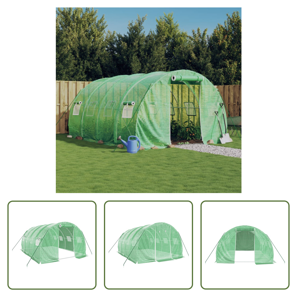 Szklarnia Living Store z ramą stalową Zielona 12 m² 4x3x2 m